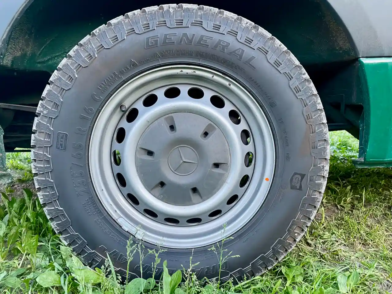 All-terrain tires on Sprinter van