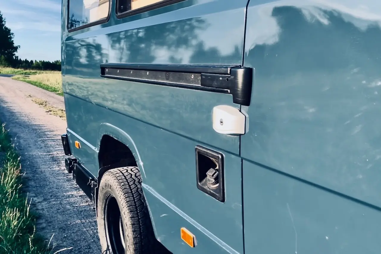 Exterior lock on camper van