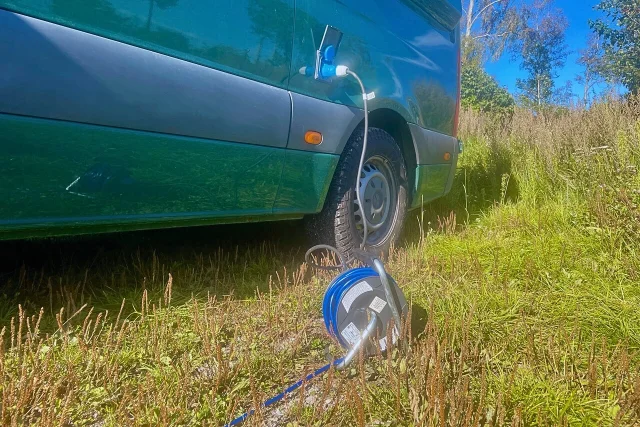 Long extension cord to charge camper van