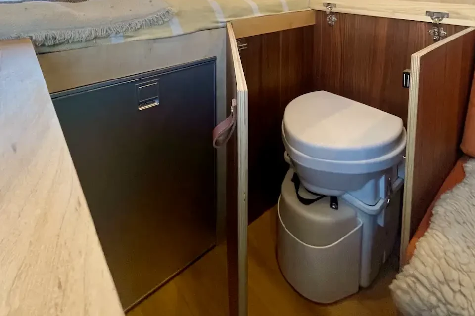 Natures's Head Composting Toilet in Camper Van